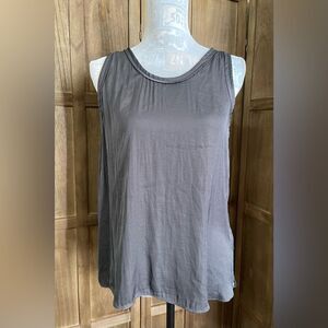 Naked Zebra Silky Gray Sleeveless Blouse.